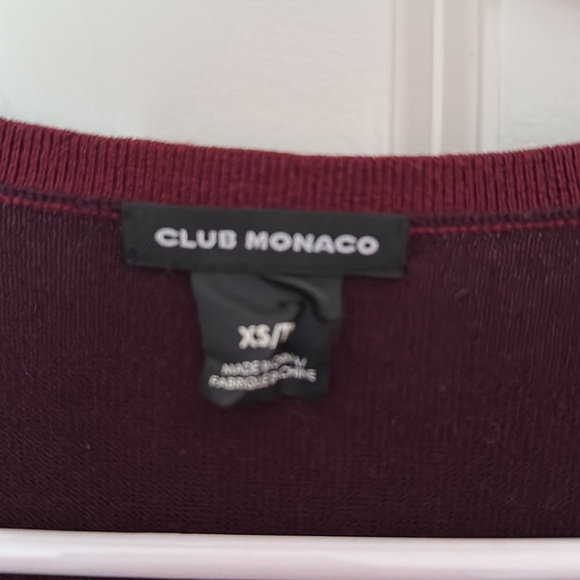 Maroon Club Monaco Wool V-Neck Sweater - Picture 2 of 5